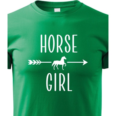 dětské tričko Horse girl zelená