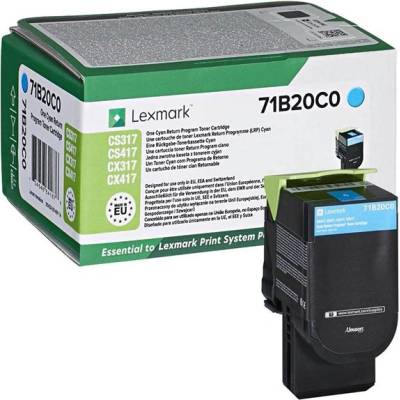 Lexmark Оригинална тонер касета Lexmark 71B20C0, 2300 страници-5%, Cyan