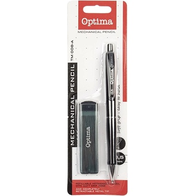 Optima Печатащо длето optima 0, 5 мм черно + графитна вложка 0, 5 мм hb 10916 (10916)