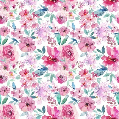 Takoy Látka s potiskem kočárkovina TD/NS pink summer- malý vzor