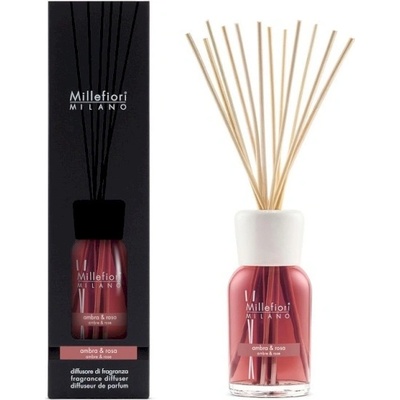Millefiori Milano Difuzér a stébla Natural Ambra & Rosa 500 ml