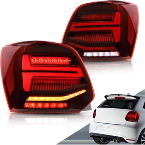 Диодни стопове за VW POLO (2009-2017) GTI / R look с бягащ мигач - червени