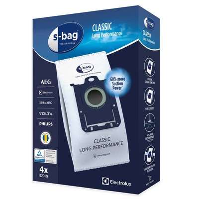 Electrolux Комплект торбички за прахосмукачка Electrolux E201S s-bag® Classic Long Performance - 4 броя (E201S)