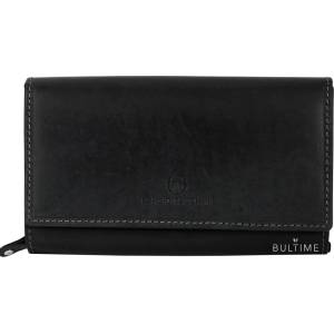 Sergio Tacchini Sergo tacichini 1200-155 nero, Черен Дамски Портфейл от Естествена Кожа