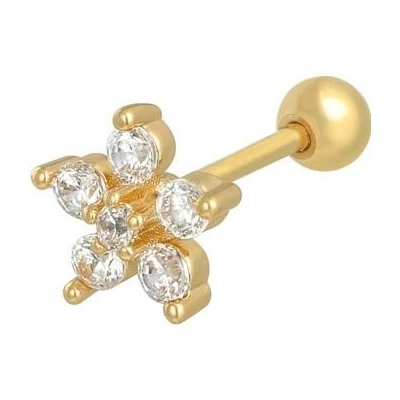 Ornamenti Pozlacený piercing se zirkony gold OOR300110