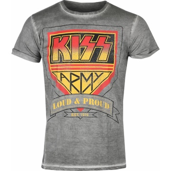 Image 1 of HYBRIS мъжка тениска KISS - ARMY - Loud & Proud Distressed Logo Urban - Сив - HYBRIS - ER-66-KISS009-H71-7-GY