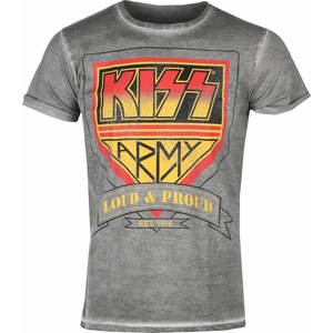 HYBRIS мъжка тениска KISS - ARMY - Loud & Proud Distressed Logo Urban - Сив - HYBRIS - ER-66-KISS009-H71-7-GY