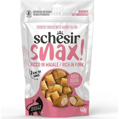 Schesir Cat Snax! Polštářky plněné vepřovým masem 60 g