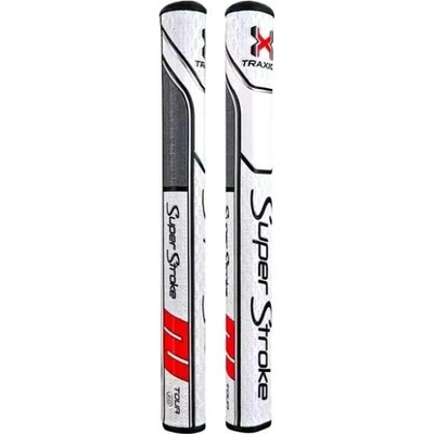 Super Stroke Traxion Tour 2.0 putter grip bílo/červeno/šedý