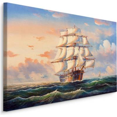 Plátno Plachetnice V Moři I. Varianta: 120x80
