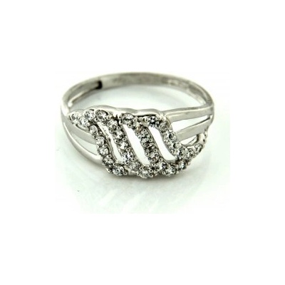 KA YUHF-58W Zlatý prsteň s kameňom z bieleho zlata