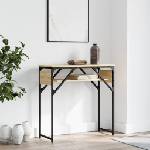 vidaXL Конзолна маса с рафт, дъб сонома, 75x30x75 см, инженерно дърво (837798)