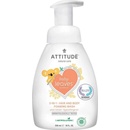 Detské šampóny Attitude Detské telové mydlo šampón a kondicionér 3v1 s vôňu hruškovej šťavy s pumpičkou 300 ml