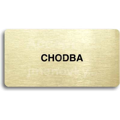ACCEPT Piktogram CHODBA - zlatá tabulka - černý tisk bez rámečku