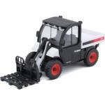 Bburago Bburago BOBCAT TOOLCAT 5600 С ПАЛЕТНА ВИЛА БЯЛО & ЧЕРНО ЛЕЯНО
