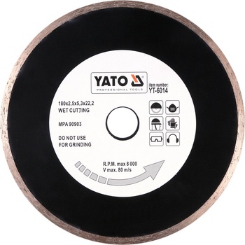 Yato Kotouč diamantový 180 x 22,2 x 2,5 mm YT-6014