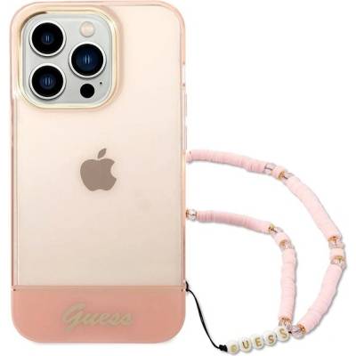 Púzdro Guess Camera Outline Translucent s Pútkom iPhone 14 Pro Max ružové