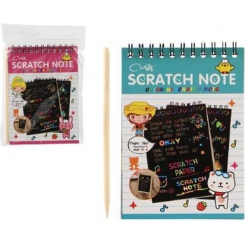 Škrabací Vyškrabávací notes farebný 10 listov 20x14cm 2 farby v sáčku