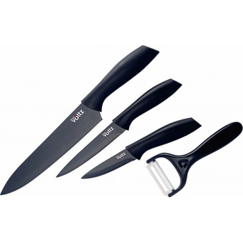 Voltz Комплект ножове Oliver Voltz OV51633B4G, 4 части, Стомана, Незалепващо покритие, Черен (OV51633B4G)