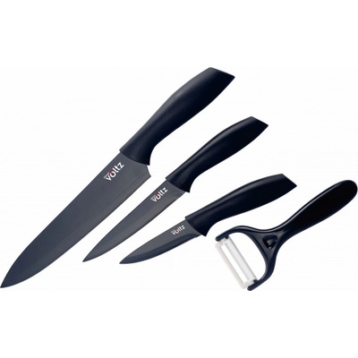 Voltz Комплект ножове Oliver Voltz OV51633B4G, 4 части, Стомана, Незалепващо покритие, Черен (OV51633B4G)