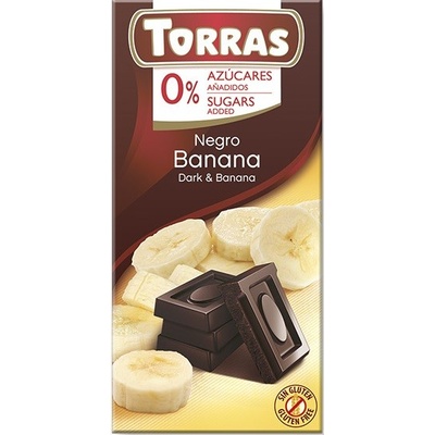 Torras Bezlepková horká čokoláda s banánom bez pridaného cukru 75 g