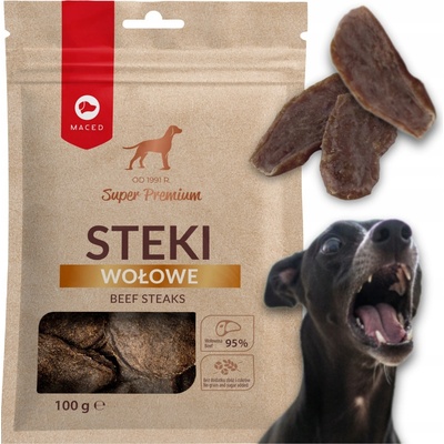 Maced Hovädzie steaky pochúťka pre psa 100 g