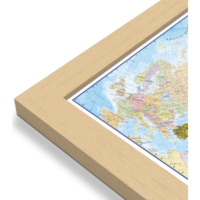 Maps International Asie - nástěnná politická mapa 120 x 100 cm Varianta: mapa v dřevěném rámu, Provedení: Pegi přírodní