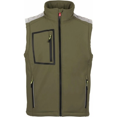 Payper Pánska softshellová vesta STREAM VEST PAD Vojenská zelená/ Zelená