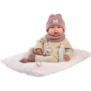 Llorens 84488 NEW BORN - реалистична кукла бебе със звуци и меко текстилно тяло (4-84488)
