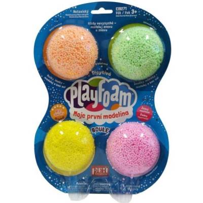 PlayFoam Modelína/Plastelína kuličková 4 barvy na kartě 19,5x27x3cm Playmobil