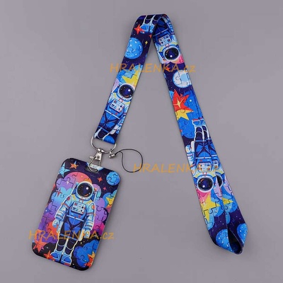 Šňůrka na krk 24667 s cedulkou na ID karty Kosmonaut