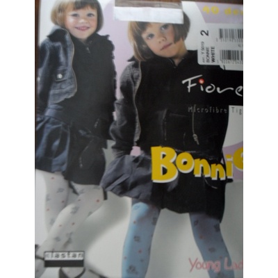 BONNIE 40den punčochové kalhoty Fiore white bílé
