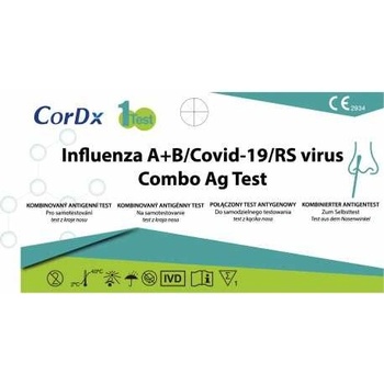 CorDx 4v1 kombinovaný test Covid-19/Chřipka A+B/ RS virus 1 ks