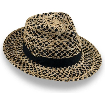 Krumlovanka Letní luxusní fedora klobouk Handcrafted Co-14012 černý