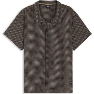 HUGO BOSS Риза с къс ръкав Boss Mens BOSS Bodywear Beach Patterned Short Sleeve Shirt - Black 005