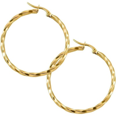 Elanis Jewel Pozlacené kruhové náušnice Jordan Gold z chirurgické oceli EJ00460