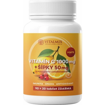 Vitalmix Vitamín C 1000mg+Šípky 50mg Forte 90+20 tabliet