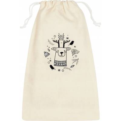 Allbag OZDOBNÝ BAVLNENÝ VRECKO 16x34 cm ECRU 220g na DARČEKY SVIATKY MIKULÁŠ