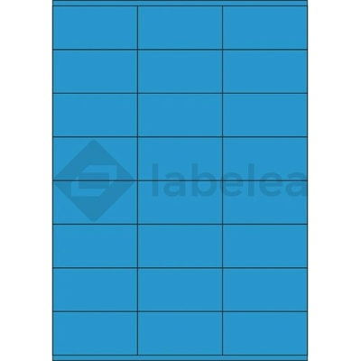 Labelea Samolepiace etikety 70x36 mm farebné papierové, na hárku A4, pre laserovú a atramentovú tlač, Farba etikiet Modrá, Počet hárkov v balení 100 EPY070036PB024S