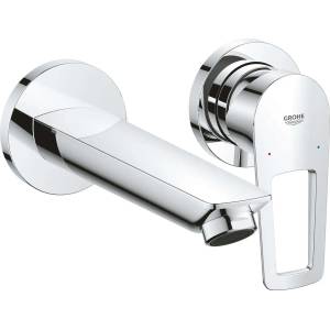 GROHE BauLoop - Скрита смесителна батерия за умивалник с корпус, монтаж с 2 отвора, хром 20289001 (20289001)