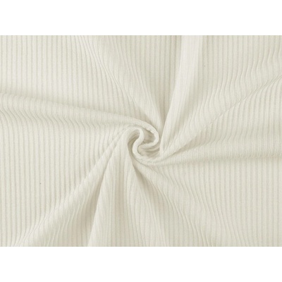 Žebrovaná šatová pletenina / svetrovina, střední, 8 (294 g/m²) Off White