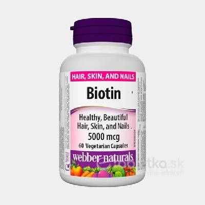 Webber Naturals Biotin 5000 mcg vegetariansky 60 kapsúl
