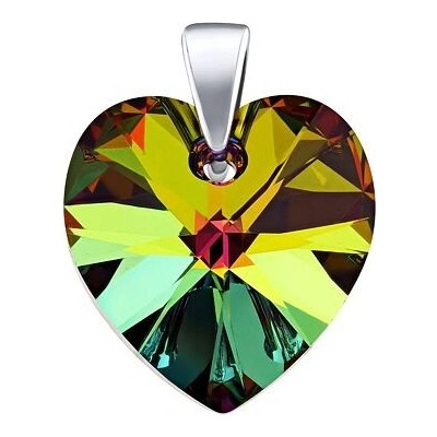 SILVEGO Strieborný prívesok Srdce 14mm Vitrail Medium so Swarovski Crystal LSW070P