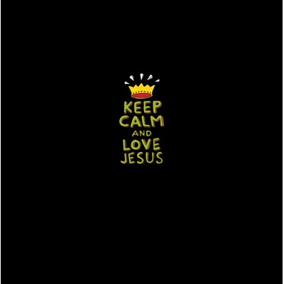 Látka funkční teplákovina PANEL XL 80x80 Keep calm and love Jesus