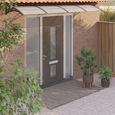 vidaXL 153597 vchodová stříška černá a průhledná 400 x 75 cm polykarbonát – Hledejceny.cz