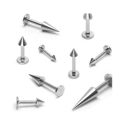 Šperky eshop Jednoduchý labret z oceli lesklé hrotové zakončení 1 mm C9.9