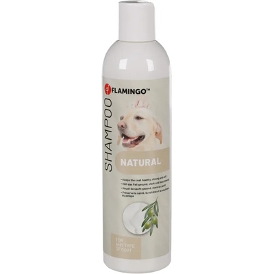 Flamingo Shampoo - Натурален шампоан за кучета, поддържащ и укрепващ козината, със зехтин за всеки тип козина, 1 литър