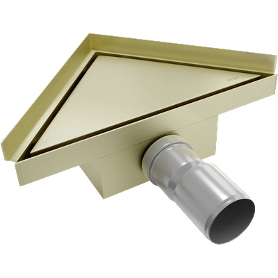 Mexen Flat-T M13 триъгълен подов сифон 20 x 20 см, златен мат - 1A10320 (1A10320)