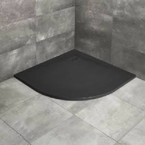 Radaway Kyntos Полукръгло композитно душ корито 100x100 см черно (HKA100100-54)