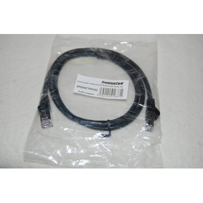 Premiumcord sp6asftp010C Patch, CAT6a S-FTP, RJ45-RJ45, AWG 26/7, 1m, černý